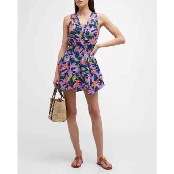 Ramy Brook Asher Floral-Print Mini Dress XS Resort Vacation Tropical Cruise - Picture 3 of 13